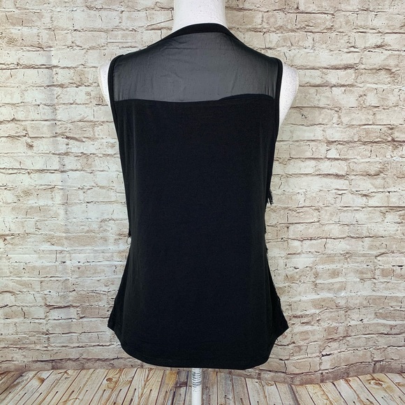 7th avenue design studio black fringe tank top S - Picture 3 of 7